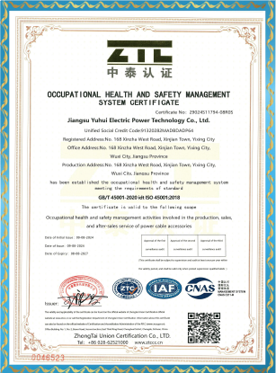 OCCUPATIONAL HEALTH AND SAFETY MANAGEMENT SYSTEM CERTIFICATE